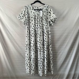 ASOS Scoop Neck Tiered Midi Dress